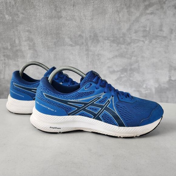 ASICS Shoes Mens Size 7.5 Road Running Sneakers Royal Blue Gel Contend 7 Trainer - Picture 1 of 11